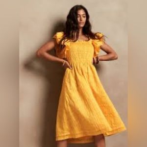 Banana Republic new with tags medium smocked ruffle midi dress
